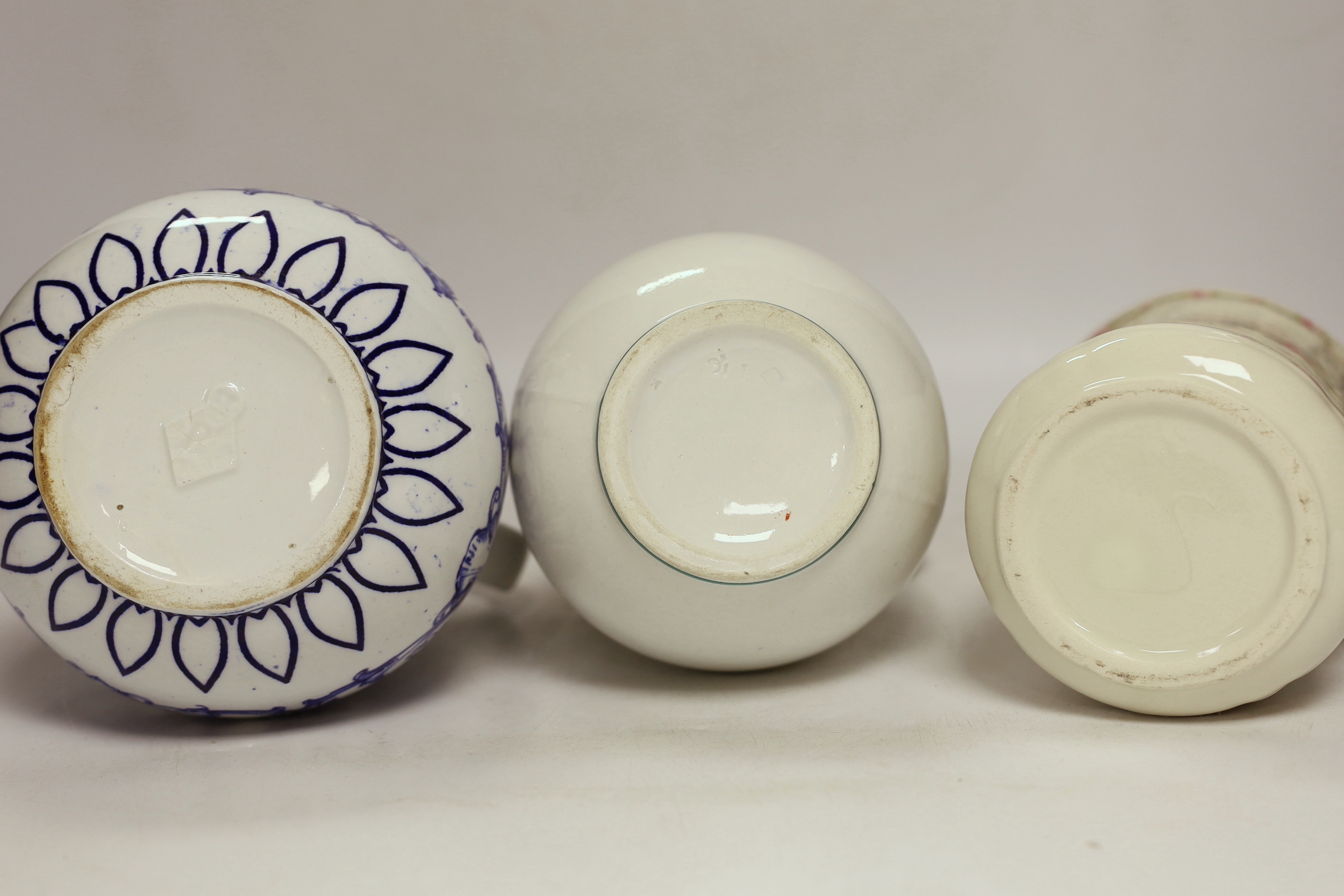 Seven late 19th century and early 20th century jugs, tallest 19cm
